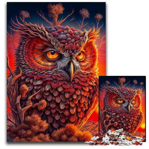 Abstrakte Eule 1000teiliges Puzzle für Erwachsene Puzzle Denksportaufgabe Spiel für Erwachsene interaktive Aktivität für die ganze Familie 1000 Teile (75 x 50 cm) von CXUOSADIP