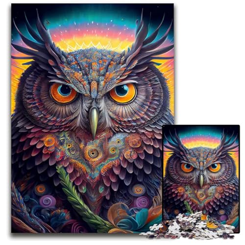 Abstrakte EulenPuzzles für Erwachsene 1000 Puzzles interaktives Familienspiel GehirnHerausforderung Lernspielzeug 1000 Teile (75 x 50 cm) von CXUOSADIP
