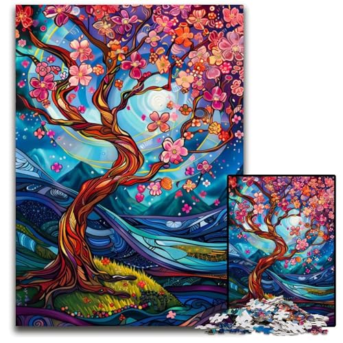 Abstrakte KirschblütenPuzzles 1000 Teile für Erwachsene Puzzles für Erwachsene Spielgeschenk für die ganze Familie interaktives Spiel GehirnHerausforderung Geschenk 1000 PCS (38 x 26 cm) von CXUOSADIP