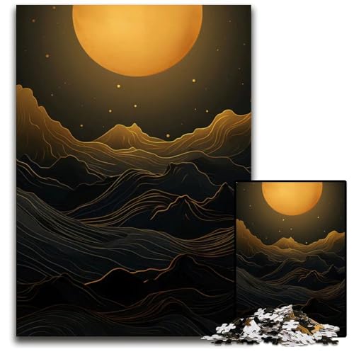 Abstrakte Landschaft PCPuzzle für Erwachsene Holzpuzzle für Erwachsene anspruchsvolles DIYDenkspiel für Teenager 1000 Teile (38 x 26 cm) von CXUOSADIP