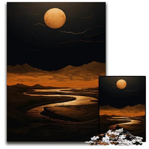 Abstrakte Landschaftspuzzles für Erwachsene 1000teiliges Puzzle für Erwachsene Heimdekoration und Urlaubsspaß 1000 Teile (75 x 50 cm) von CXUOSADIP