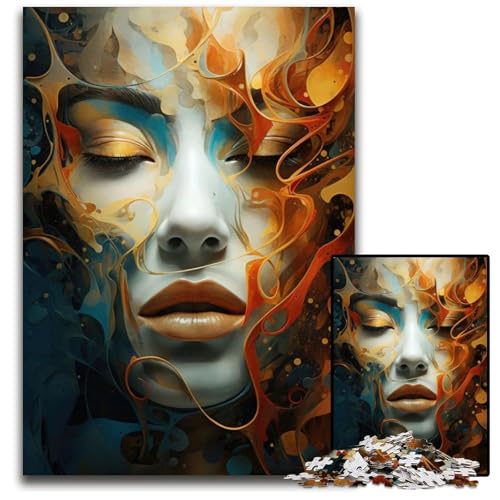 Abstrakte rätselhafte Schönheit 1000teiliges Puzzle für Erwachsene Puzzle Denksportaufgabe Spiel für Erwachsene interaktive Aktivität für die ganze Familie 1000 Teile (38 x 26 cm) von CXUOSADIP