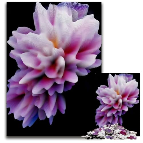 Abstrakter Blumenhintergrund PCPuzzle für Erwachsene Puzzles für Erwachsene für Teenager und Familien perfekte DIYDekoration und Denksportaufgabe 1000 Teile (75 x 50 cm) von CXUOSADIP