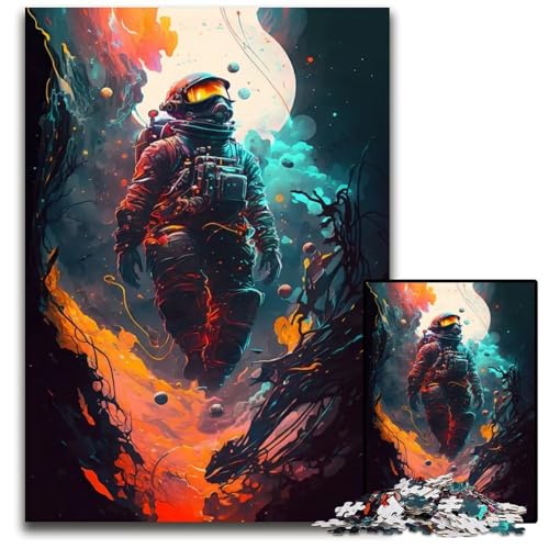 Abstrakter WeltraumCyberpunk 14teiliges Puzzle Holzpuzzle Spiel für Erwachsene Geschenk interaktives Familienspiel GehirnHerausforderung 1000 Teile (75 x 50 cm) von CXUOSADIP