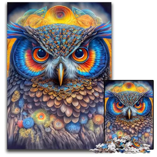 Abstraktes EulenPuzzle für Erwachsene 1000teiliges Puzzle für Erwachsene Heimdekoration und Urlaubsspaß 1000 Teile (75 x 50 cm) von CXUOSADIP