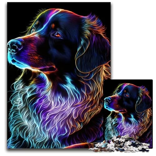 Abstraktes HundePuzzle für Erwachsene 1000 Teile Puzzle für Erwachsene hochschwieriges Denkspiel für Teenager 1000 Teile (75 x 50 cm) von CXUOSADIP