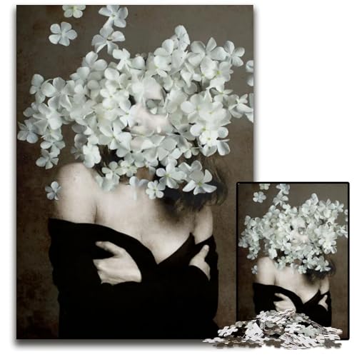 Abstraktes Porträt 1000teiliges Puzzle schwierige Puzzles für Erwachsene Weihnachten Halloween Ostern Neujahr 1000 Teile (38 x 26 cm) von CXUOSADIP