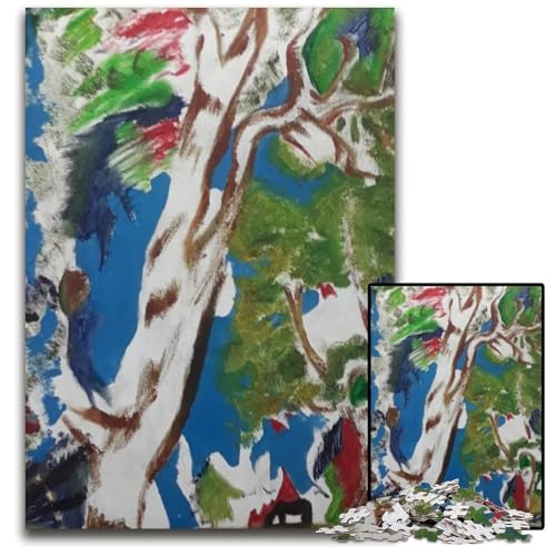 Abstraktes WaldPuzzle für Erwachsene 1000teiliges Holzpuzzle Familienaktivität DIY Heimdekoration 1000 PCS (75 x 50 cm) von CXUOSADIP