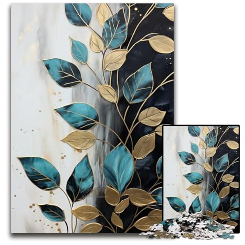 Abstraktes botanisches KintsugiPuzzle mit 1000 Teilen für Erwachsene Puzzles Denksportaufgabe Spiel für Erwachsene interaktive Familienaktivität 1000 Teile (75 x 50 cm) von CXUOSADIP