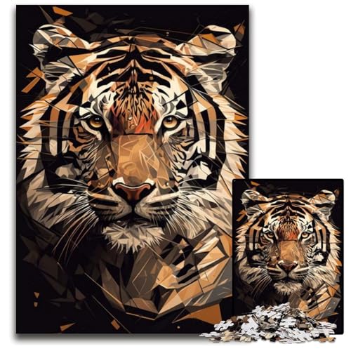 Abstraktes geometrisches TigerPuzzle für Erwachsene 1000teiliges Puzzle für Erwachsene hochschwieriges Denkspiel für Teenager 1000 Teile (75 x 50 cm) von CXUOSADIP