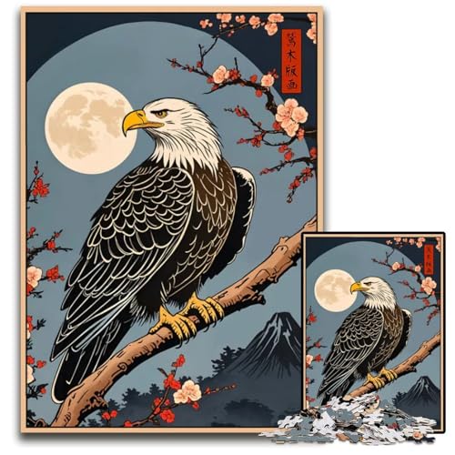 AdlerJapanische Kunst 1000teiliges Puzzle für Erwachsene anspruchsvolles Denkspiel für Teenager Spaß für den Familienspielabend 1000 Teile (38 x 26 cm) von CXUOSADIP