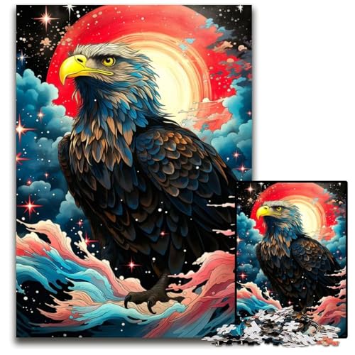 AdlerPuzzle im japanischen Stil 1000 Teile für Erwachsene Holzpuzzle für Erwachsene anspruchsvolles Denkspiel für Teenager Spaß für den Familienspielabend 1000 Teile (75 x 50 cm) von CXUOSADIP