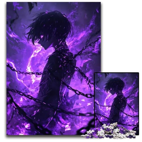 Angeketteter AnimeKrieger Puzzle für Erwachsene 1000teiliges Holzpuzzle Eltern Liebhaber Freunde Alter 14 1000 Teile (38 x 26 cm) von CXUOSADIP
