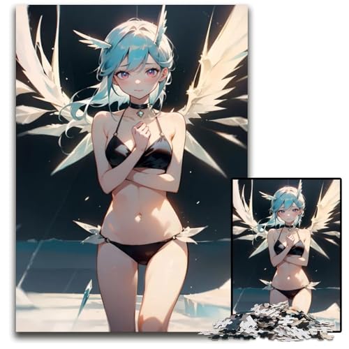 Angel Girl 1000teiliges Puzzle schwierige Puzzles für Erwachsene Weihnachten Halloween Ostern Neujahr 1000 Teile (75 x 50 cm) von CXUOSADIP