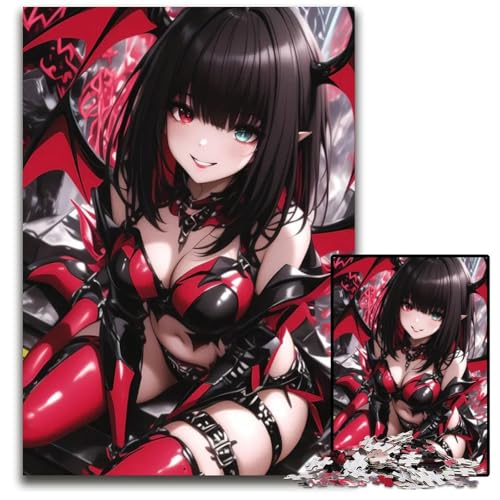 Anime Devil Girl Puzzle für Erwachsene 1000 Teile Puzzle für Erwachsene perfekt für Teenager Heimdekoration 1000 Teile (38 x 26 cm) von CXUOSADIP