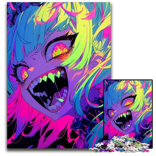 Anime Monster Girl14 Puzzle 1000 Teile Unmögliches Puzzle für Erwachsene Lernspielzeug für Teenager HeimbüroDekor 1000 Teile (38 x 26 cm) von CXUOSADIP
