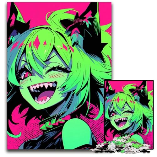 Anime Monster Girl14 Puzzle für Erwachsene 1000 Teile anspruchsvolle Puzzles anspruchsvolle Denksportaufgabe Familienaktivität Heimdekoration 1000 Teile (75 x 50 cm) von CXUOSADIP
