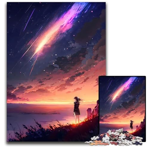 Anime Twilight Stargazing Puzzle 1000 Teile Puzzle pädagogisches Denkspiel künstlerische HeimbüroDekoration ab 14 Jahren 1000 Teile (75 x 50 cm) von CXUOSADIP