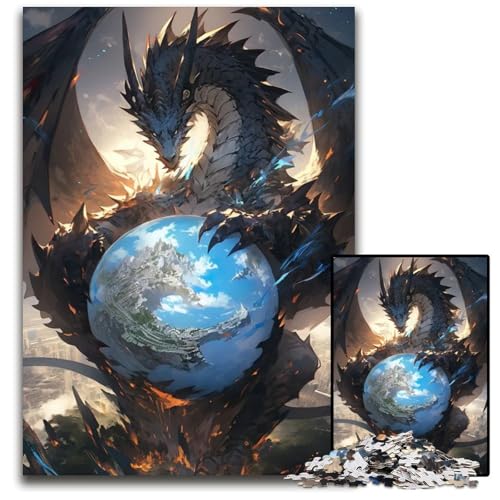 AnimeDrache der Welt 1000teiliges Puzzle für Erwachsene unmögliches Puzzle für Erwachsene Spaß für zu Hause Aktivitäten Geburtstagsgeschenk Reisegeschenke 1000 Teile (75 x 50 cm) von CXUOSADIP