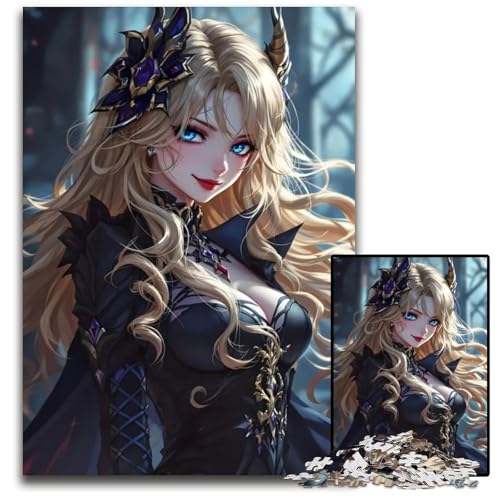 AnimeFrau mit blauen Augen Puzzle 1000 Teile für Erwachsene Puzzle für Erwachsene perfekt für Heimdekoration Geburtstage Feiertage und Geschenke 1000 Teile (75 x 50 cm) von CXUOSADIP