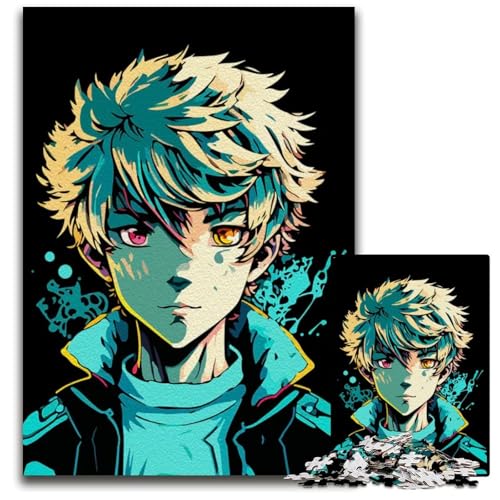 AnimeJungenPorträtPuzzle 1000 Teile für Erwachsene Puzzles für Erwachsene perfekt für Heimdekoration Geburtstage Feiertage und Geschenke 1000 Teile (38 x 26 cm) von CXUOSADIP