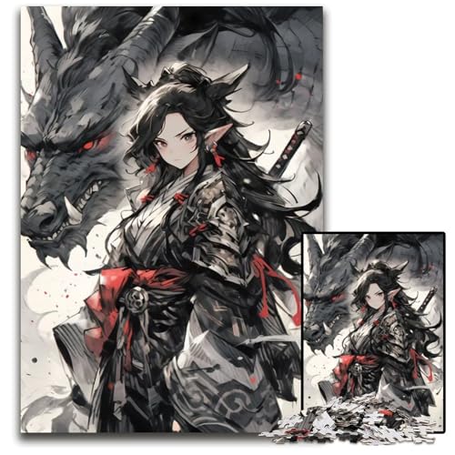 AnimeKriegerMädchenPuzzle 1000 Teile Puzzle pädagogisches Denkspiel künstlerische HeimbüroDekoration ab 14 Jahren 1000 Teile (75 x 50 cm) von CXUOSADIP