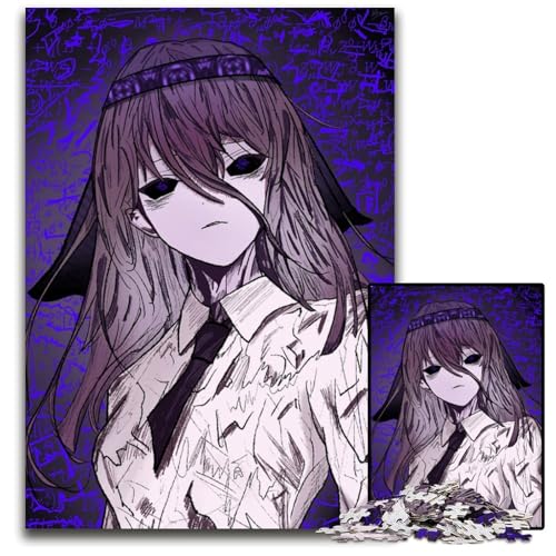 AnimeMädchen mit lila Augen14b Puzzle 1000 Teile unmögliches Puzzle für Erwachsene Lernspielzeug für Teenager HeimbüroDekor 1000 Teile (38 x 26 cm) von CXUOSADIP
