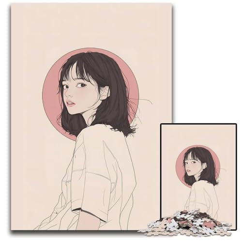AnimeMädchenPorträtPuzzle für Erwachsene 1000 Teile Puzzle für Erwachsene perfekt für Teenager Heimdekoration 1000 PCS (75 x 50 cm) von CXUOSADIP