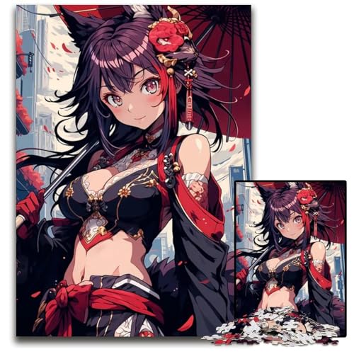 AnimeMädchenPuzzles 1000 Teile für Erwachsene Schwierige Puzzles für Erwachsene Geburtstagsgeschenkidee Herausforderndes Denkspiel 1000 Teile (75 x 50 cm) von CXUOSADIP