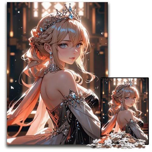 AnimePrinzessinnenPorträtPuzzle anspruchsvolle Rätsel Denksportaufgabe interaktives Familienspiel geeignet für Kinder ab 14 Jahren 1000 Teile (75 x 50 cm) von CXUOSADIP
