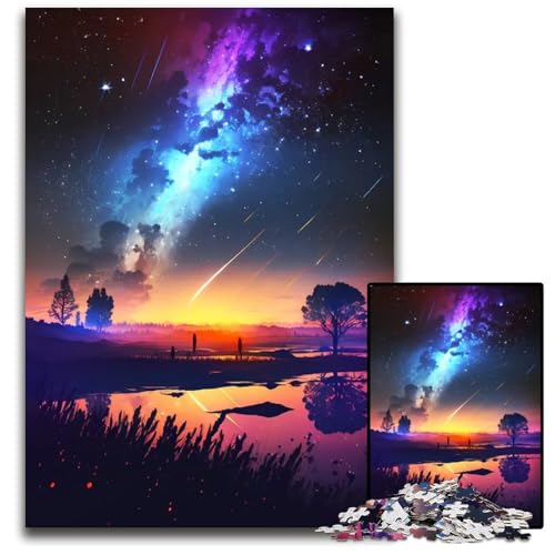 AnimePuzzle Sternennacht für Erwachsene Holzpuzzle für die Heimdekoration ideales Weihnachts und Neujahrsgeschenk für Teenager 1000 Teile (38 x 26 cm) von CXUOSADIP