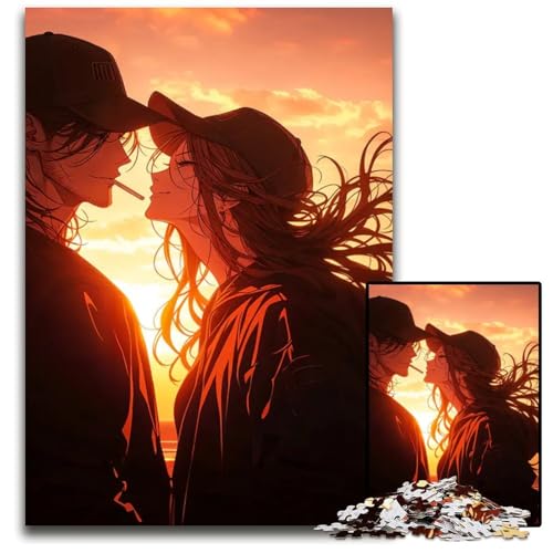 AnimePuzzle für Liebespaare 1000 Teile für Erwachsene schwierige Puzzles für Erwachsene Geburtstagsgeschenkidee anspruchsvolles Denkspiel 1000 Teile (75 x 50 cm) von CXUOSADIP