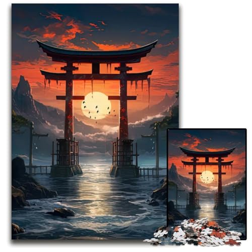 AnimePuzzle mit japanischen Torstücken anspruchsvolle Rätsel Denksportaufgabe interaktives Familienspiel geeignet für Kinder ab 14 Jahren 1000 Teile (38 x 26 cm) von CXUOSADIP