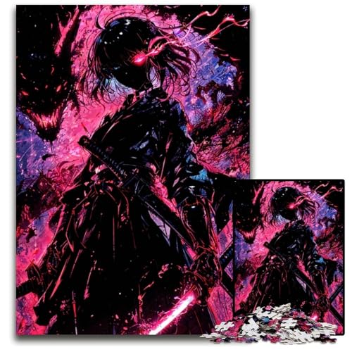 AnimeSamuraiMädchenPuzzles 1000 Teile für Erwachsene Unmögliche Puzzles für Erwachsene Anspruchsvolles Denkspiel für Teenager Spaß am Familienspieleabend 1000 Teile (38 x 26 cm) von CXUOSADIP