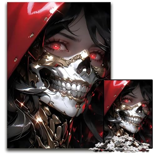 AnimeTotenkopfFrau PCPuzzle für Erwachsene Holzpuzzle für die Heimdekoration ideales Weihnachts und Neujahrsgeschenk für Teenager 1000 Teile (75 x 50 cm) von CXUOSADIP
