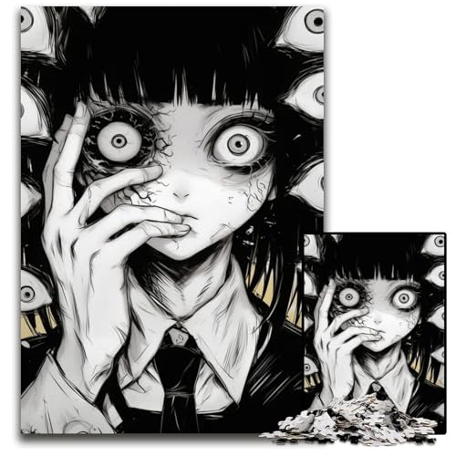 Augen des Horrors PCPuzzle für Erwachsene Holzpuzzle für die Heimdekoration ideales Weihnachts und Neujahrsgeschenk für Teenager 1000 Teile (75 x 50 cm) von CXUOSADIP