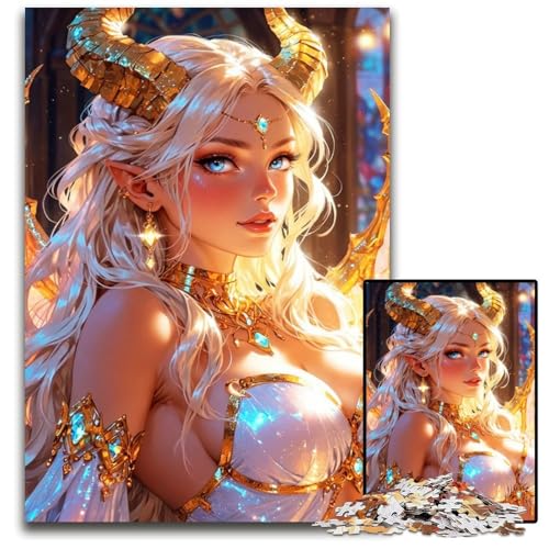 Auryn Atemberaubendes TieflingMädchenPuzzle für Erwachsene 1000 Teile Holzpuzzle für Heimdekoration Gehirntraining 1000 Teile (75 x 50 cm) von CXUOSADIP
