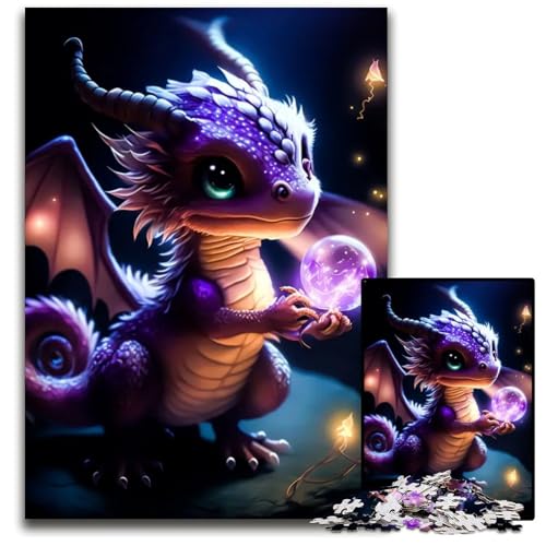 BabyDrachePuzzle für Erwachsene 1000teiliges Holzpuzzle Eltern Liebhaber Freunde Alter 14 1000 Teile (38 x 26 cm) von CXUOSADIP
