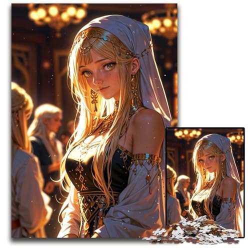 Bezauberndes Puzzle mit Goldener Eleganz anspruchsvolle Rätsel Denksportaufgabe interaktives Familienspiel geeignet für Kinder ab 14 Jahren 1000 Teile (75 x 50 cm) von CXUOSADIP