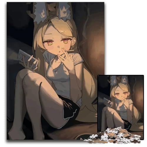 Blue Archive GAME14 1000teiliges Puzzle aus Holz Puzzles für Erwachsene anspruchsvolle Denksportaufgabe Familienaktivität Heimdekoration 1000 Teile (75 x 50 cm) von CXUOSADIP