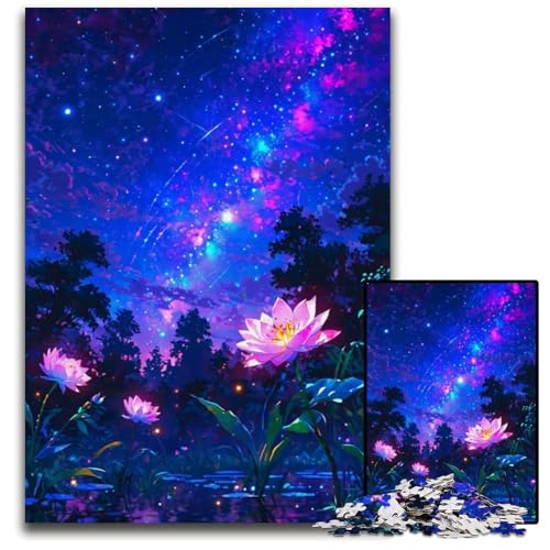 BlumenBlauer Himmel Puzzle für Erwachsene Holzpuzzle für die Heimdekoration ideales Weihnachts und Neujahrsgeschenk für Teenager 1000 Teile (38 x 26 cm) von CXUOSADIP
