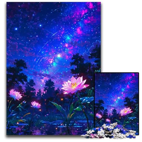 BlumenBlauerHimmelPuzzle 1000 Teile Puzzle pädagogisches Denkspiel künstlerische HeimbüroDekoration ab 14 Jahren 1000 Teile (75 x 50 cm) von CXUOSADIP