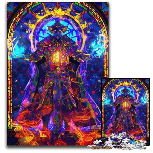 BuntglasMagierPuzzle 1000 Teile für Erwachsene Papierpuzzle Geburtstage Feiertage am besten für Weihnachten 1000 Teile (38 x 26 cm) von CXUOSADIP