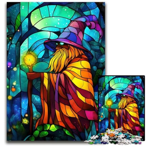 BuntglasZauberer 1000teiliges Puzzle anspruchsvolles Denkspiel für Teenager 1000 Teile (38 x 26 cm) von CXUOSADIP