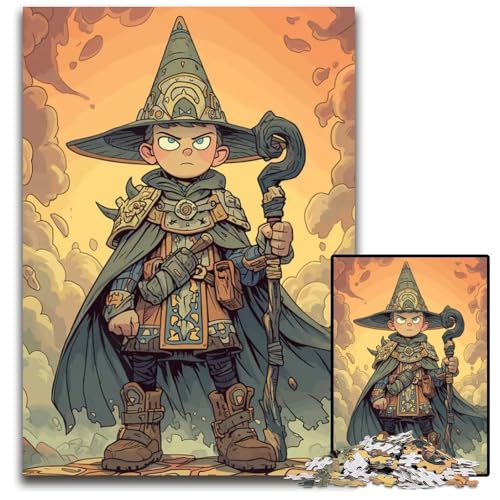 Cartoon Mage Boy 1000teiliges Puzzle für Erwachsene anspruchsvolles Denkspiel für Teenager Spaß für den Familienspielabend 1000 Teile (38 x 26 cm) von CXUOSADIP
