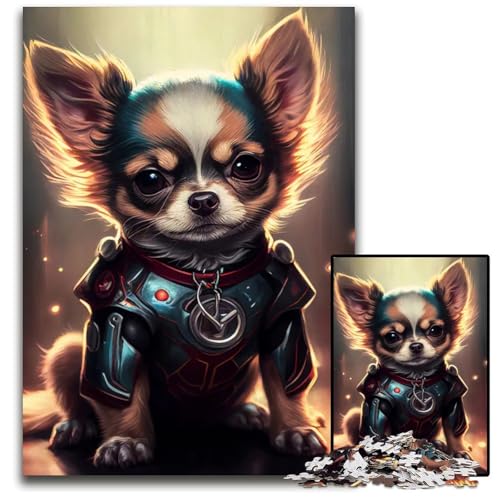 ChihuahuaSuperheldenPuzzle 1000 Teile für Erwachsene Holzpuzzle für Erwachsene ideal für Familienspaß Entspannung 1000 Teile (75 x 50 cm) von CXUOSADIP