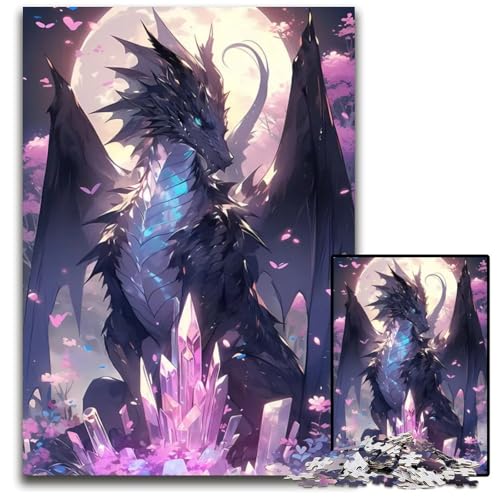 Chinesisches DrachenFantasiePuzzle 1000 Teile für Erwachsene anspruchsvolle Puzzles interaktives Familienspiel DIY Heimdekoration GehirnHerausforderung Geschenk 1000 Teile (75 x 50 cm) von CXUOSADIP