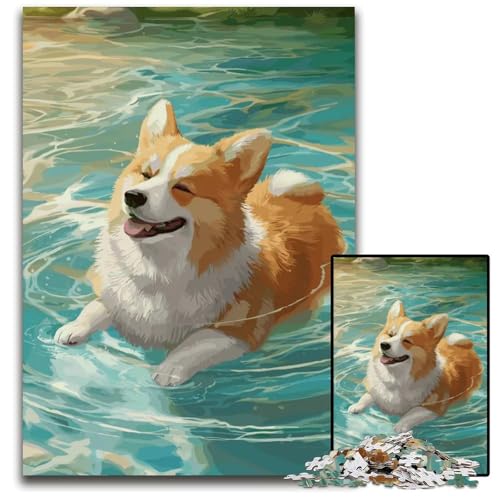 CorgiHundAnimePuzzle 1000 Teile Puzzle pädagogisches Denkspiel künstlerische HeimbüroDekoration ab 14 Jahren 1000 Teile (38 x 26 cm) von CXUOSADIP