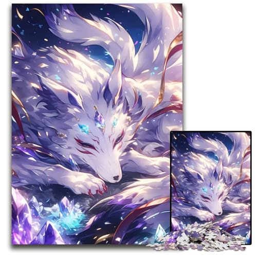 Crystal Fox 1000teiliges Puzzle aus Holz Puzzle für Erwachsene anspruchsvolle Denksportaufgabe Familienaktivität Heimdekoration 1000 Teile (38 x 26 cm) von CXUOSADIP