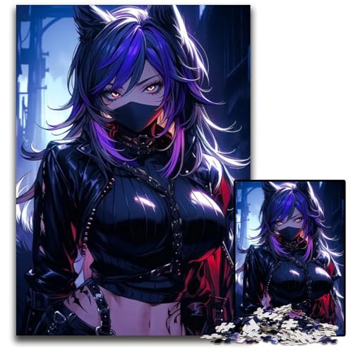 Cyberninja Ronin Foxgirl14 Puzzles 1000 Teile für Erwachsene Schwierige Puzzles für Erwachsene Geburtstagsgeschenkidee Herausforderndes Denkspiel 1000 Teile (75 x 50 cm) von CXUOSADIP